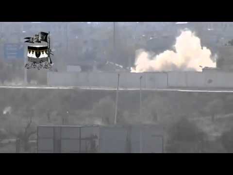 استهداف قوات النظام في مبنى المخابرات الجوية بحرستا من قبل لواء أم القرى في مدينة دمشق في محافظة دمشق