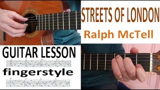 STREETS OF LONDON - Ralph McTell fingerstyle GUITARLESSON