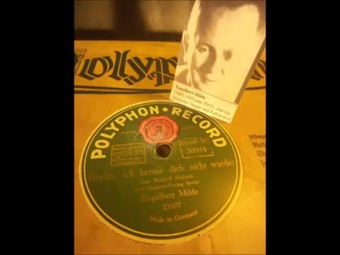 Engelbert Milde trägt vor, 1919:  "Berlin, ich kenne dich nicht wieder"