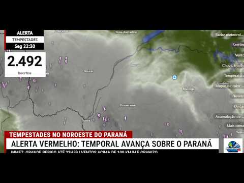 🔴 AO VIVO | TEMPESTADES  NO PARANÁ – SATÉLITE E RADAR EM TEMPO REAL