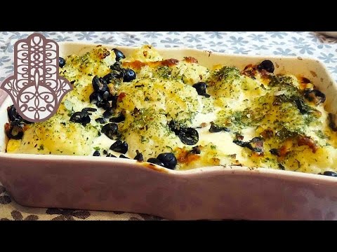 Gratin de chou fleur aux oeufs et mozzarella