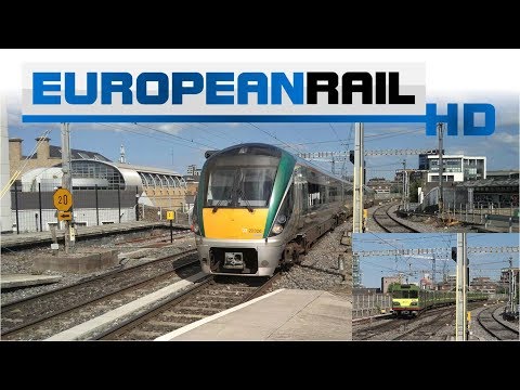 Iarnród Éireann Irish Rail DART 8100 EMU calls & ICR 22000 DMU arrives Dublin Pearse