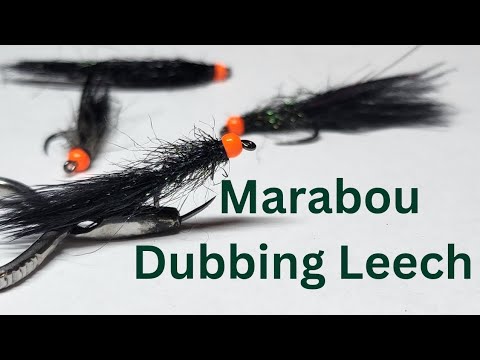 Orange Bead Dubbing Leech with Marabou Tail. Easy Winter Fly tying.