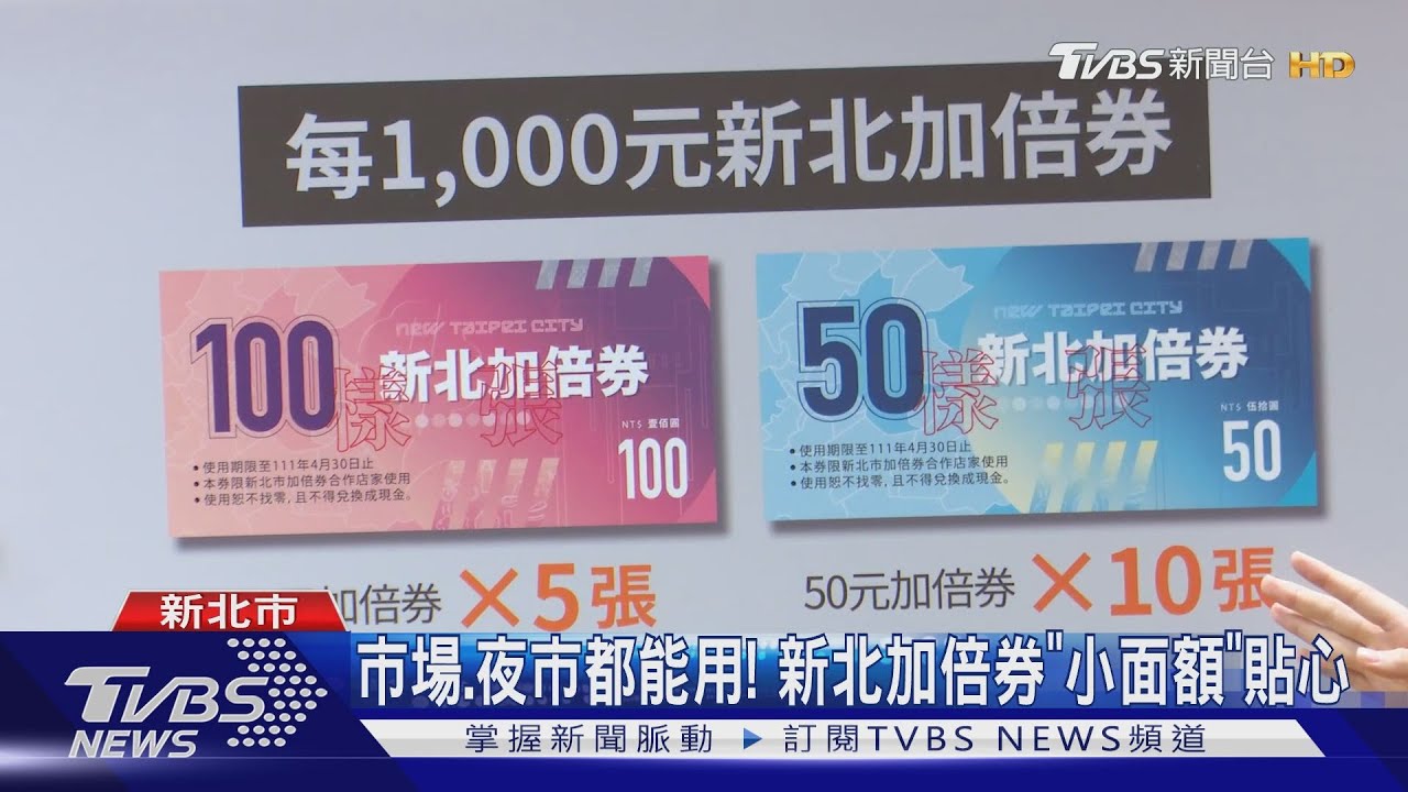 5千變1萬! 新北振興券「小面額」加倍奉還