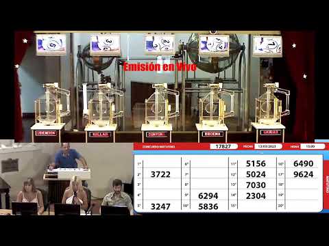 Sorteo de Quiniela MATUTINO N°17827  - 13/03/2023– 15:00hs.-