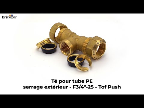 Té pour tube PE - à serrage extérieur - à visser au centre - Tof Push EFFEBI