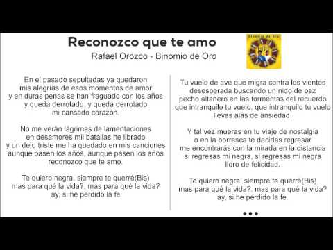 Reconozco que te amo - Rafael Orozco - Binomio de Oro de América    432 hz