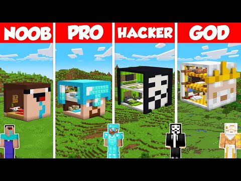 Head House Build Battle Challenge - Noob vs Pro vs Hacker vs God - Minecraft Animation