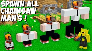 Why did I SPAWN ALL THE RAREST CHAINSAW MAN'S in Minecraft ? NEW MOB !