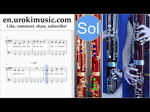How to Play Bassoon Twinkle Twinkle - Little Star Tabs Part#2 um-b352