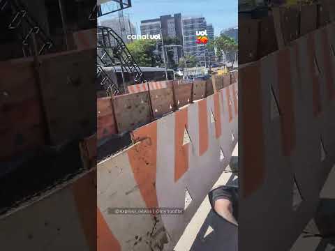 Obra inacabada em corredor de ônibus trava região do Campo Limpo (SP)