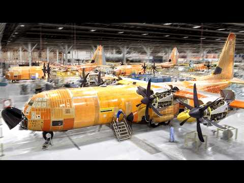 Military Aircraft Manufacturing C-130 & L-100J Hercules - How it's made in the USA factory