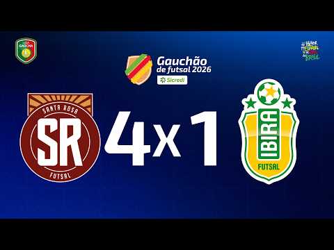 GOLS DO JOGO | SANTA ROSA 4 X 1 IBIRA | RODADA 13 | GAUCHÃO SICREDI DE FUTSAL 2026