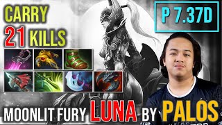 Moonlit Fury 🌙: Palos's 21 Kill Luna Performance! 🌟 #gameplay4k #patch737d #fullgame #dota2