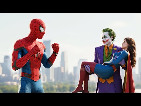 Unexpected Team Up: SpiderMan Rescue Super Girl from Joker | AI superhero Short Film | Smash & Swing