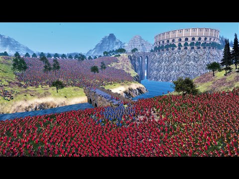 Spartans, Golden Knights, Archers & Catapults Lay Siege To The Roman City - UEBS BATTLE SIMULATOR