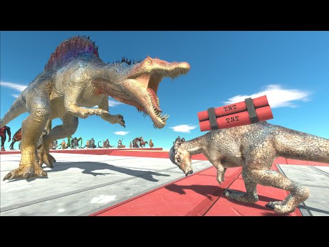 pachycephalosaurus with a tnt in the path of movement of all units - Animal Revolt Battle Simulator