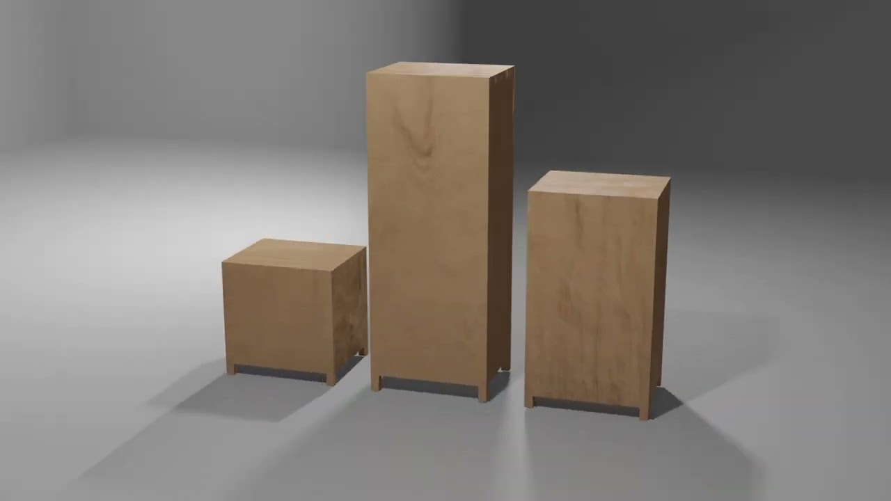 Modern wood drawers 3D Model