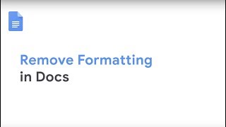 Remove formatting in Google Docs