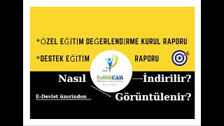 Özel Eğitim Raporu (destek eğitim raporu) Nasıl Görüntülenir ve İndiri
