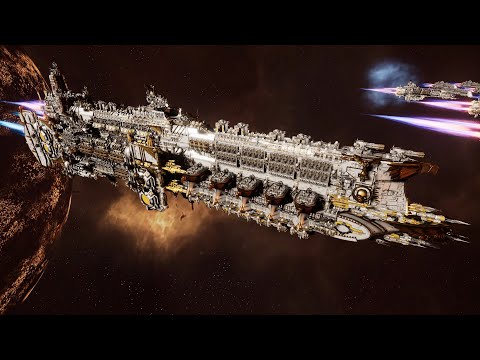 Imperial Navy vs Tau Protector Fleet - Skalgrim Mod - Massive Battle - Battlefleet Gothic Armada 2