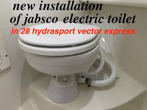full installation👀of jabsco electric toilet🛥hydrasport vector express EP-144