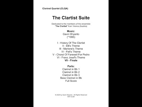 "VII - Finale" from "The Clartist Suite" for Clarinet Quartet (Score & Parts)