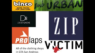 All the clothing shops in GTA: San Andreas