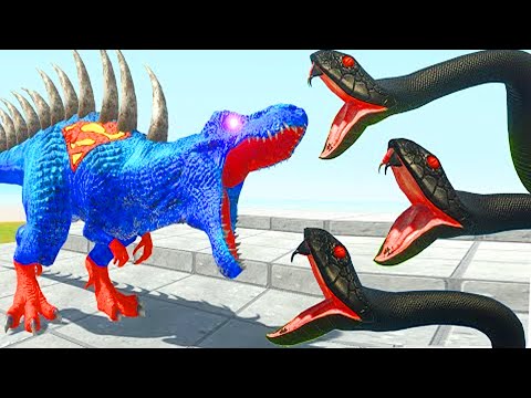 Who Can Escape From Black Mamba?? - Dinosaur Battle |Animal Revolt Battle Simulator