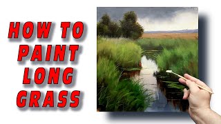 Painting lesson demo, grass for beginners. (Tutorial)