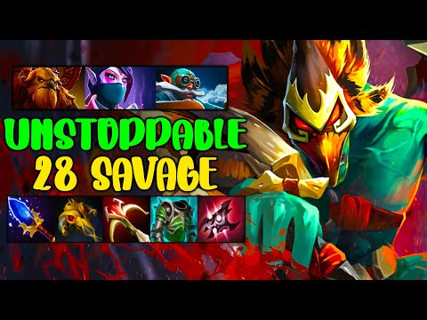 UNSTOPPABLE CARRY HUSKAR - INTENSE 28 SAVAGE - BEST TEAM FIGHT - DOTA 2 GAMEPLAY