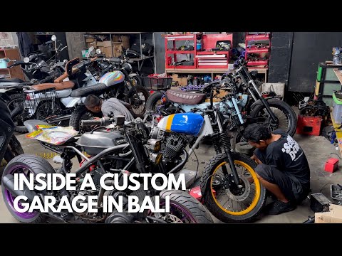 A Full Tour of a Bali Custom Motorcycle Garage and New Bike Day