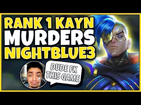 #1 KAYN WORLD MURDERS NIGHTBLUE3 IN CHALLENGER (NEW HIGHEST RANK) - League of Legends