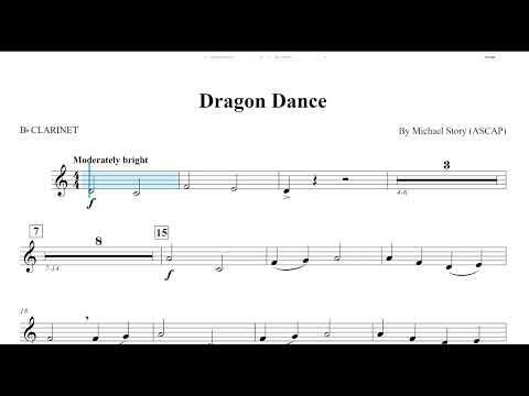 Dragon Dance (Michael Story) Bb Clarinet Play Along