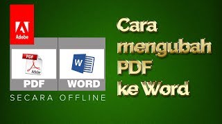 Cara mengubah pdf ke word