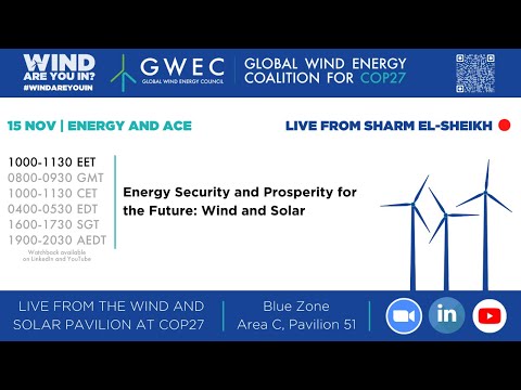 Live from COP27: Energy Security and Prosperity for the Future: Wind and Solar