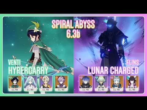 C6 Venti Hypercarry & C2 Flins Lunar Charged | Spiral Abyss 6.3b | Genshin Impact