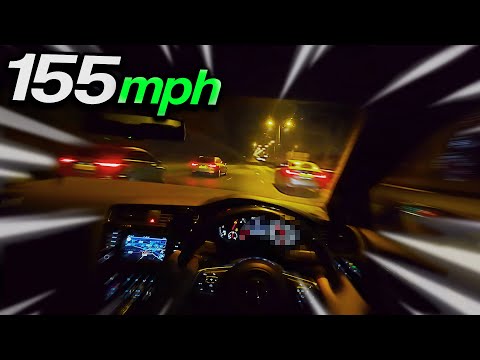 POV Fast Drive At Night In GOLF GTD