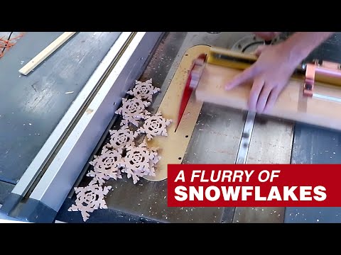 Wooden Snowflakes on a Table Saw