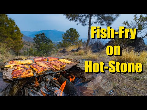 Fish Fry on Hot Stone, Outdoor Cooking ( ASMR Video )...
