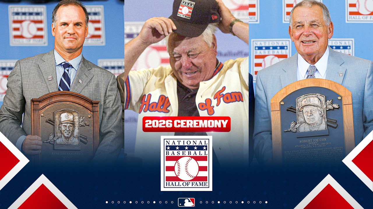 Ryne Sandberg, Bill Mazeroski & Bobby Cox are remembered before 2026 Baseball Hall of Fame ceremony