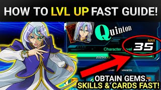 The Fastest LVL UP Guide From LVL 1 - Max LVL! | Farm Gems, Skills & Cards Fast! [Yugioh Duel Links]