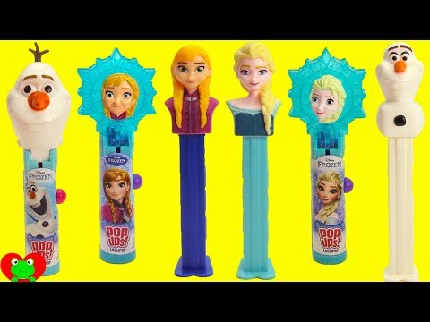 Genie Shows Frozen Anna and Elsa Lollipop Ups and Pez Dispensers