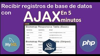 Recibir datos con ajax jquery | Consultar base de datos con ajax jquery