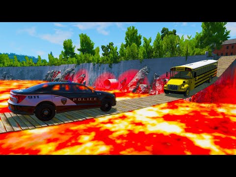 Cars vs Suspension Bridge | Paul is Lava - BeamNG.Drive