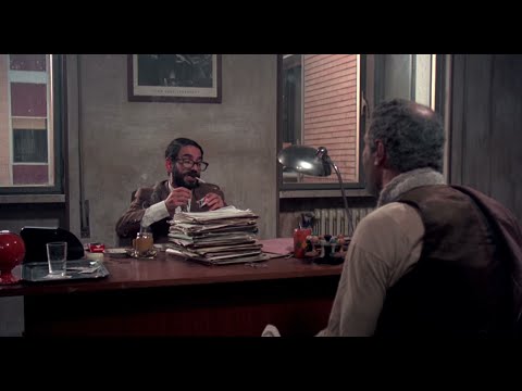 Nino Manfredi in questura per tentato omicidio del figlio - da "Brutti, sporchi e cattivi"  (1976)