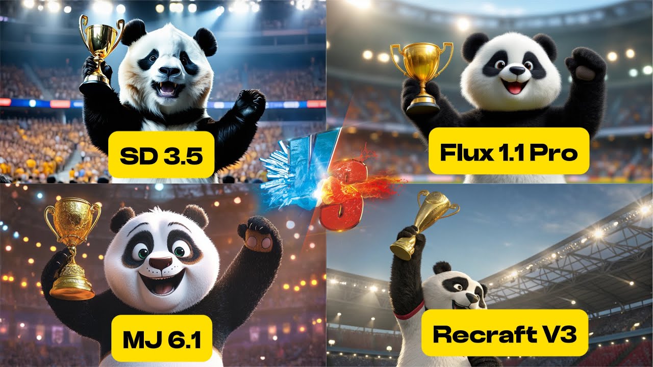 Stable Diffusion 3.5 VS Red Panda VS Flux 1.1 Pro VS Midjourney! Which AI Image Generator is Best?
