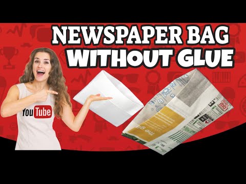 HOW TO MAKE NEWSPAPER BAG WITHOUT GLUE | Paper Bag Making At Home