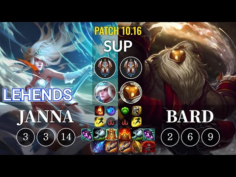 HLE Lehends Janna vs Bard Sup - KR Patch 10.16