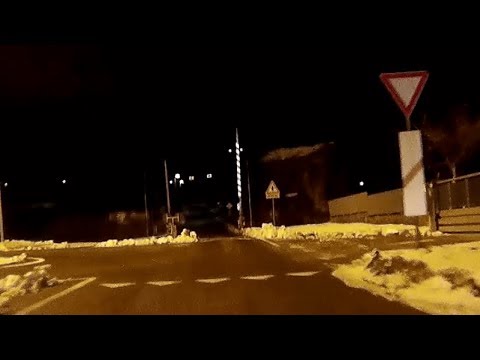 Passaggio a livello Castelnuovo Calcea sotto la neve # railroad crossing # bahnübergang